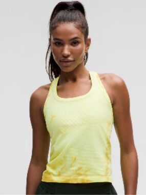 Lululemon Yellow Tie-Dye Racerback Tank Top